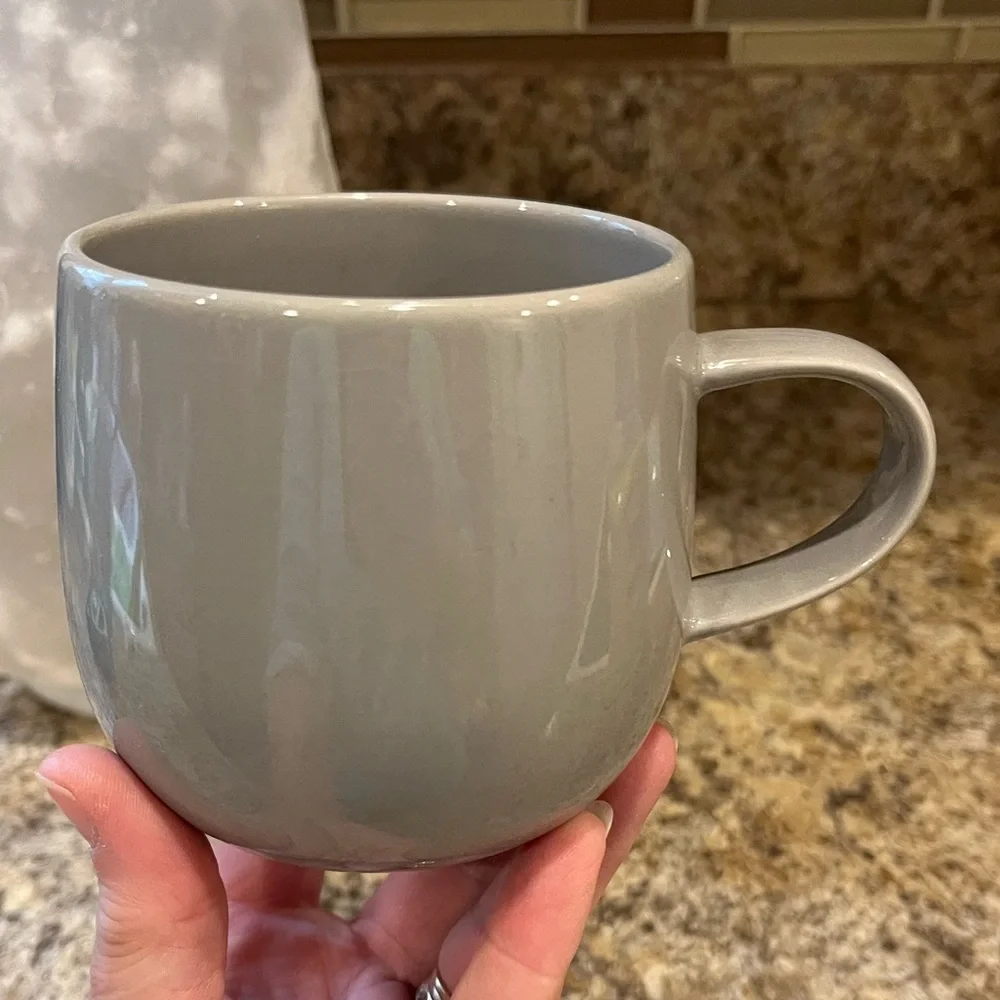 Crate&Barrel Taupe Gray Ceramic Mug 12 oz.